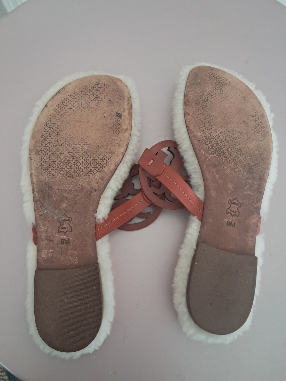 Tory Burch Miller Fuzzy Shearling Sandals Women's 8 Designer Comfy Luxury - Picture 5 of 6